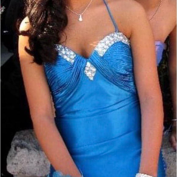 Blue strapless prom dress - Picture 9 of 12